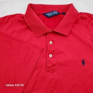 Polo Golf Ralph Lauren Mens XL Red Pima Cotton Short Sleeve Polo Shirt Pony Logo